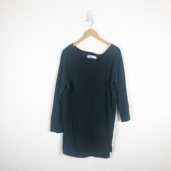 Free People Beach Mercer Textured Side Vent Tunic Top Large Black Loungewear - Picture 3 of 13